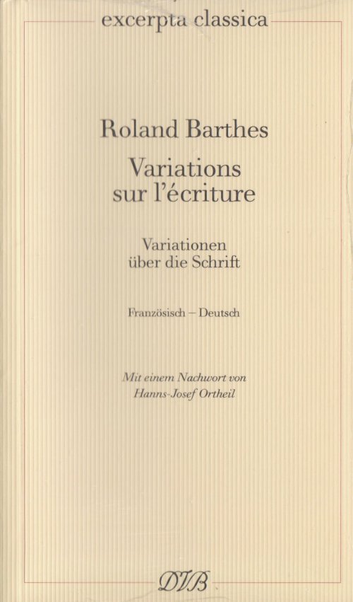 Variations sur l'écriture / Variationen über die Schrift Cover